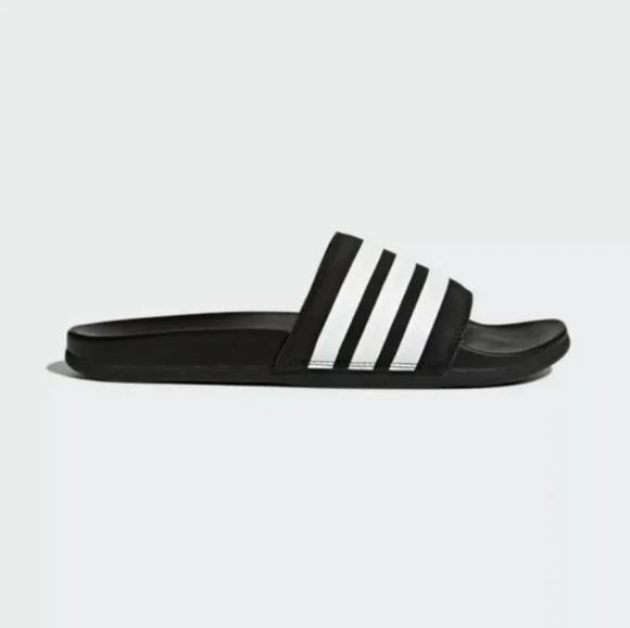 Adidas Adilette Comfort Slides- Black/White - Picture 3 of 8